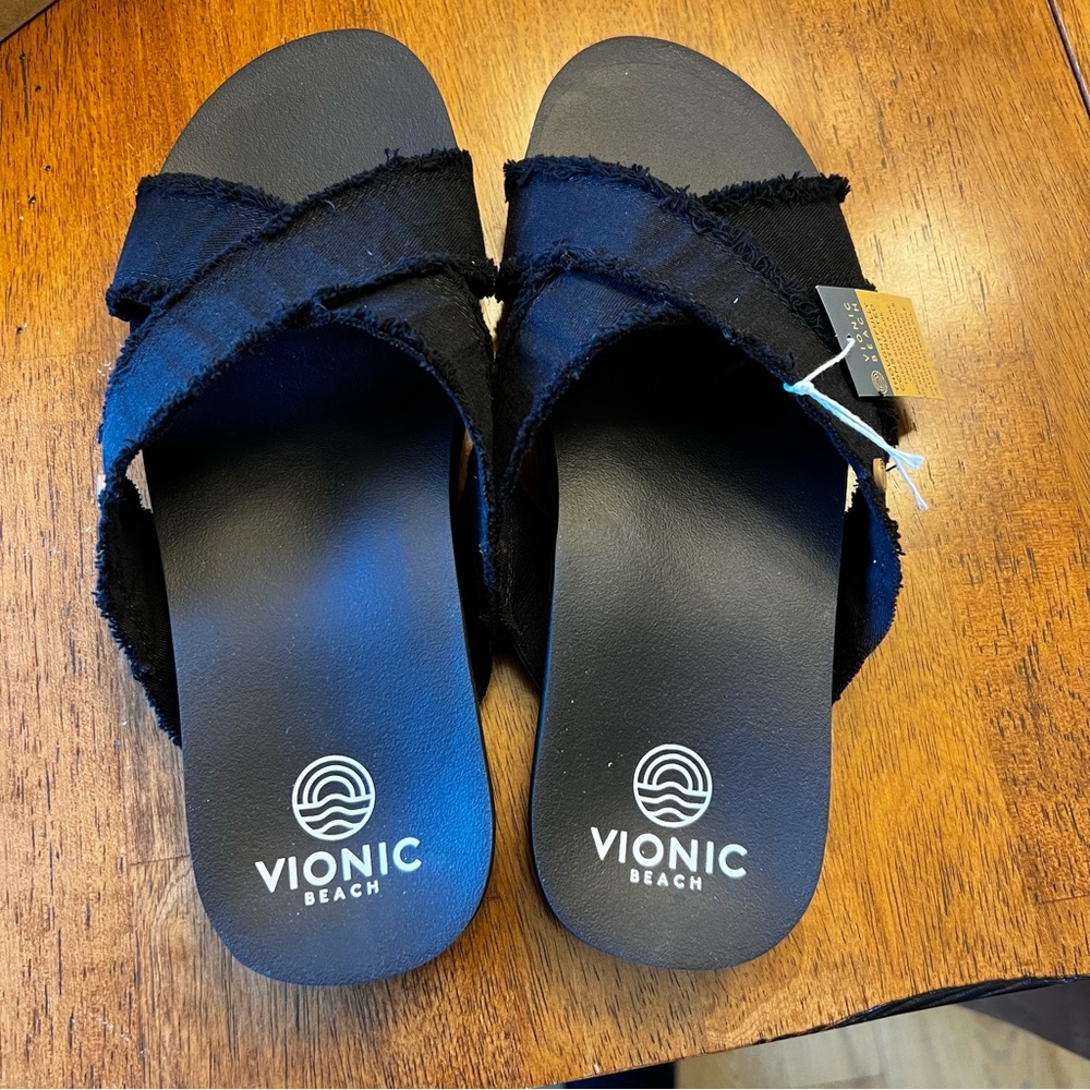 Vionic Beach Panama Sandal size 8 black NEW